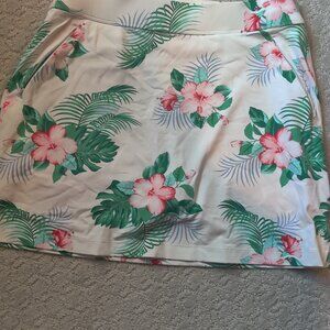 Woman’s Tommy Bahama Aubrey Island Zone White Hibiscus Golf Skort Size Medium